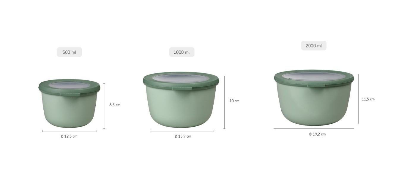 Cirqula Round 3-Piece Large Set Nordic Sage - Mepal