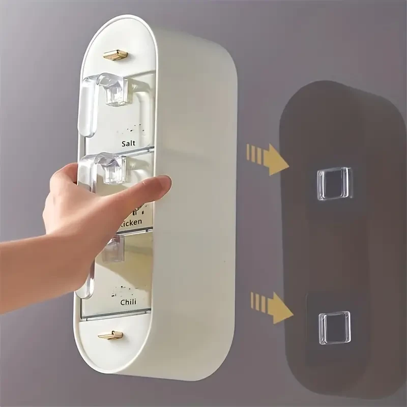 Wall Mounted Seasoning Box - 5-Compartment Spice Organizer for a Tidy Kitchen