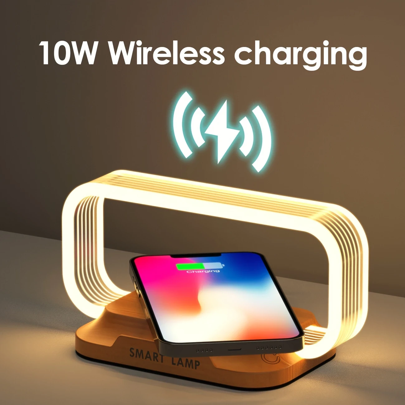 Multifunctional 2-in-1 LED Bedside Lamp with Wireless Charger