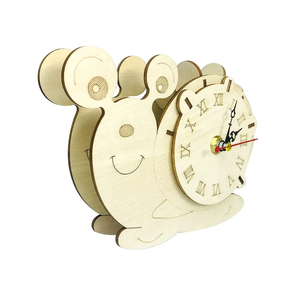 3D Jigsaw Toy Wooden Snail Clock