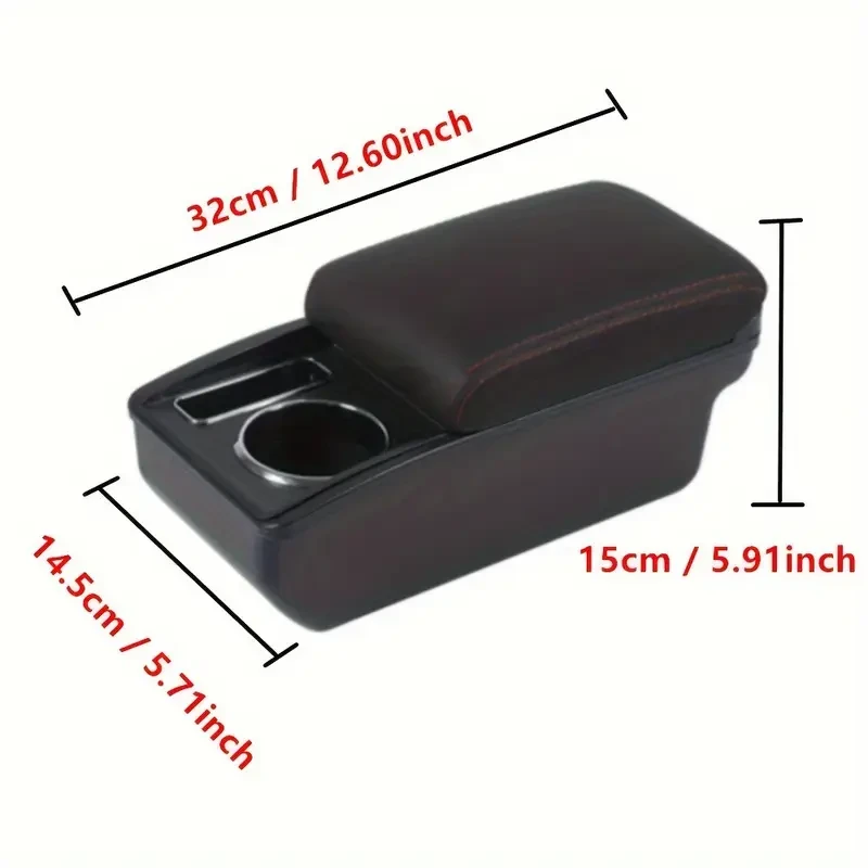 Car Armrest Organizer with Sliding Panel