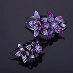 Rhinestone Double Flower Hair Clip