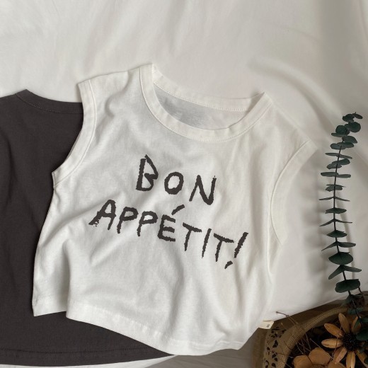 Children's Letter Printed Sleeveless Vest For Boys And Girls Loose Casual Top