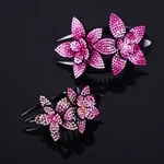 Rhinestone Double Flower Hair Clip