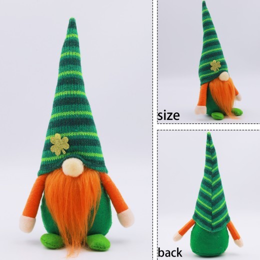 St Patrick's Day Green Hat Dwarf Doll