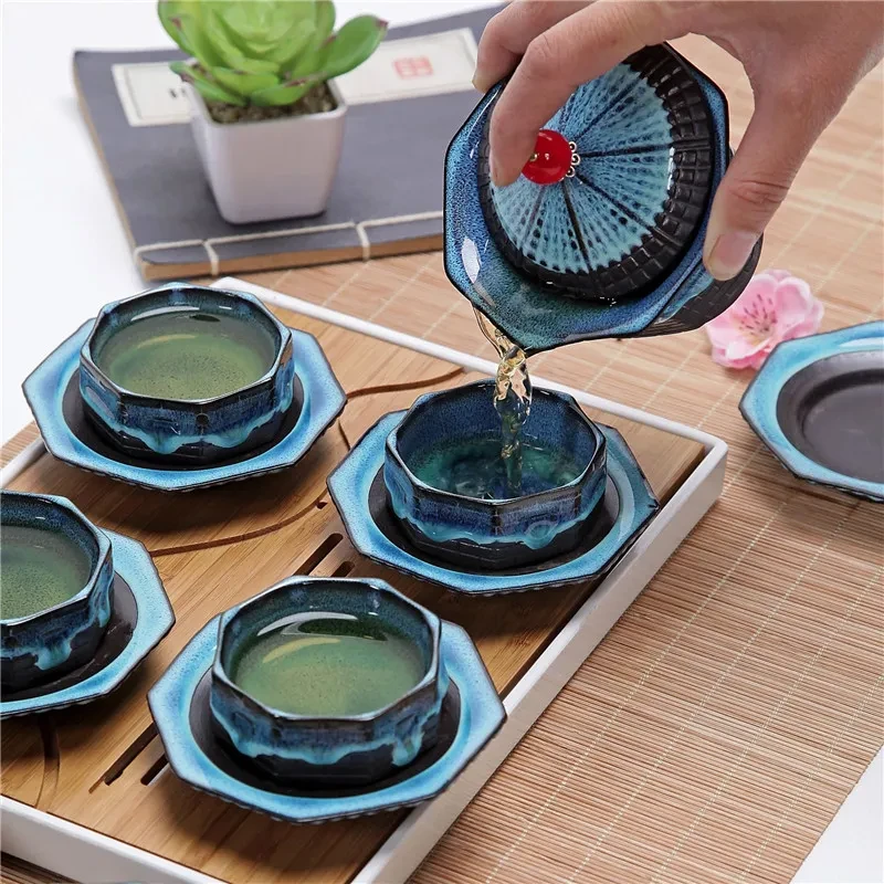 Creative Ceramic Tea Set Porcelain Teapot Teacups Trays Teaware Portable Travel Drinkware