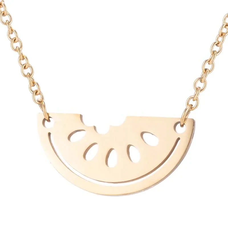 Women's Stainless Steel Watermelon Pendant Necklace