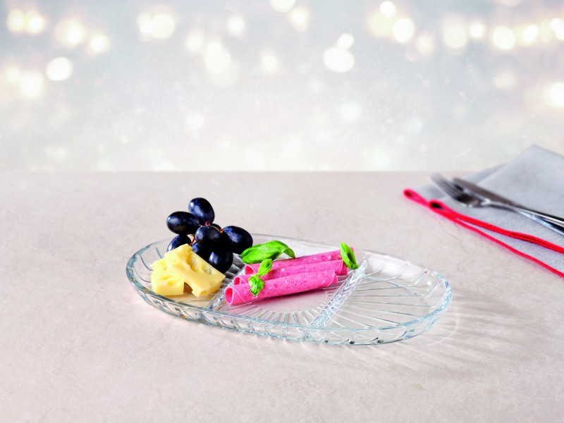 Elegant Divided Oval Plate 28x16.5cm - Pasabahce