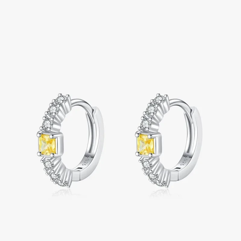 S925 Sterling Silver With Shiny Diamond Earrings Cold High Sense Ear Ring