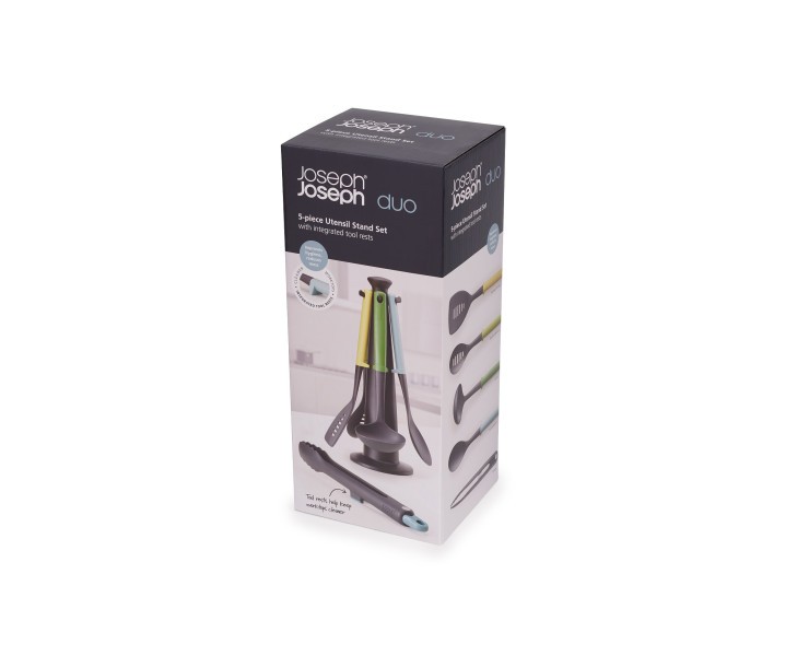 5-piece Utensil Set with storage stand - Joseph Joseph Duo