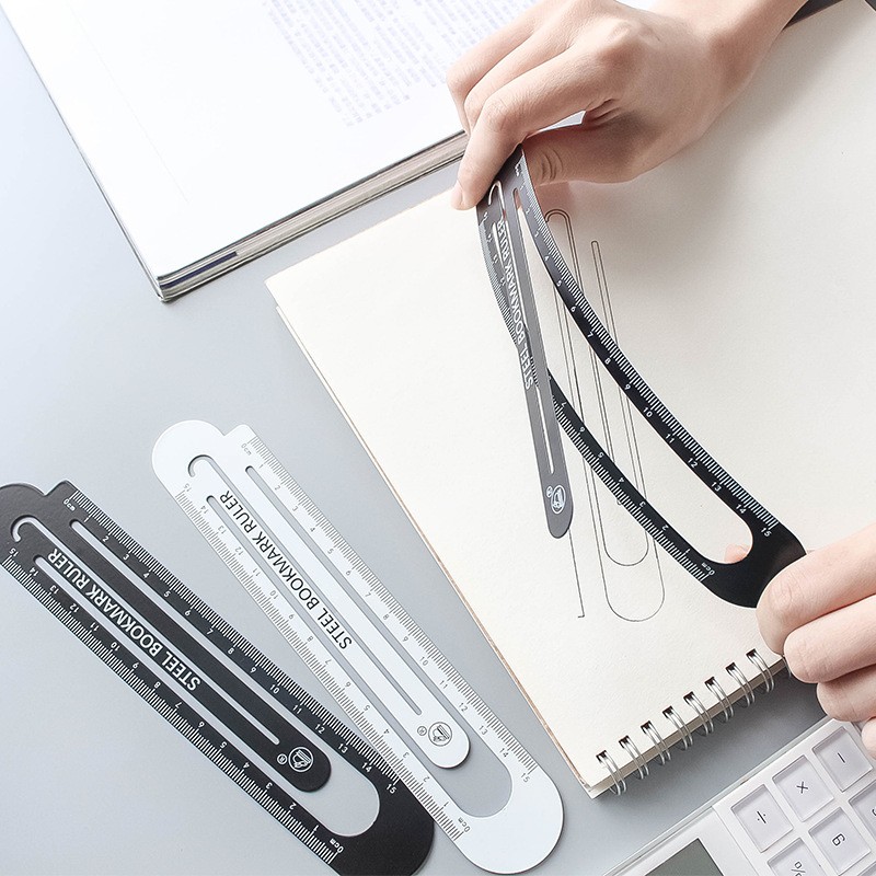 Black and white two-sided ruler