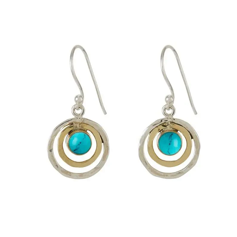 New Fashion Retro Toroidal Three-Dimensional Hollow Emerald Earrings