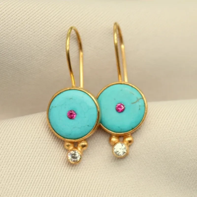 Creative Bohemian Turquoise Pendant Earrings