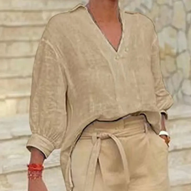 Cotton And Linen Women's Clothing Fashion Casual Set