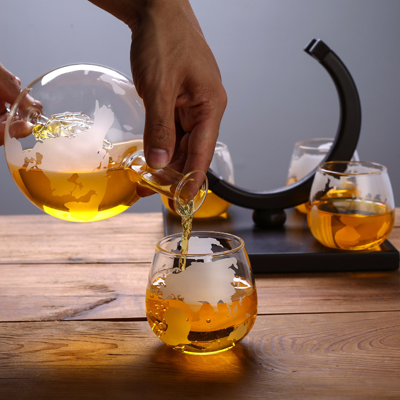 Wine Container Aosong Board Wooden Frame Sailing Glass Wine Bot