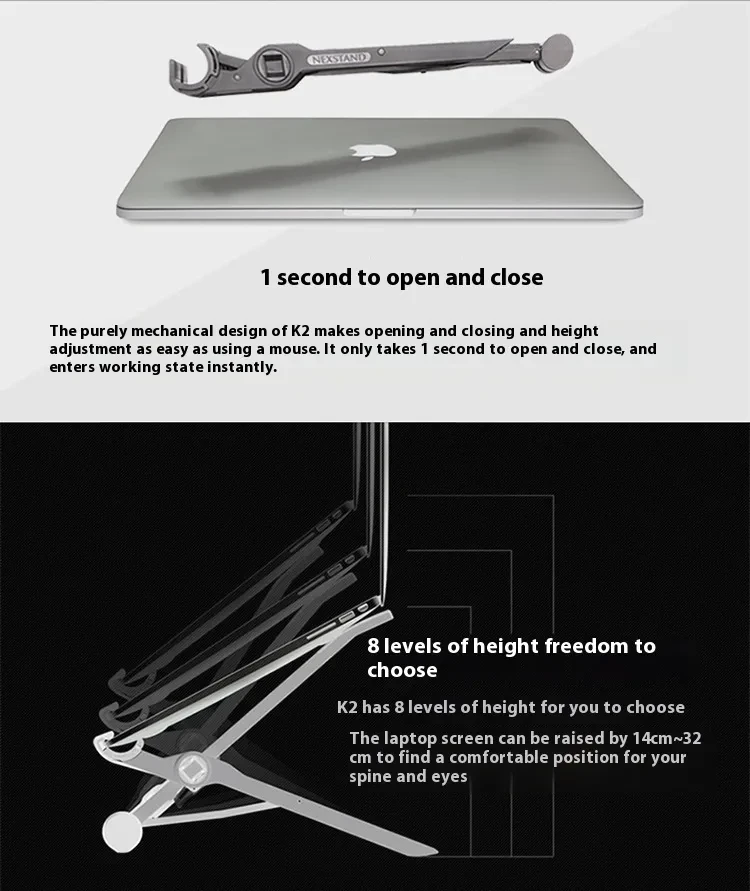 Lifting And Foldable Portable Desktop Computer Stand