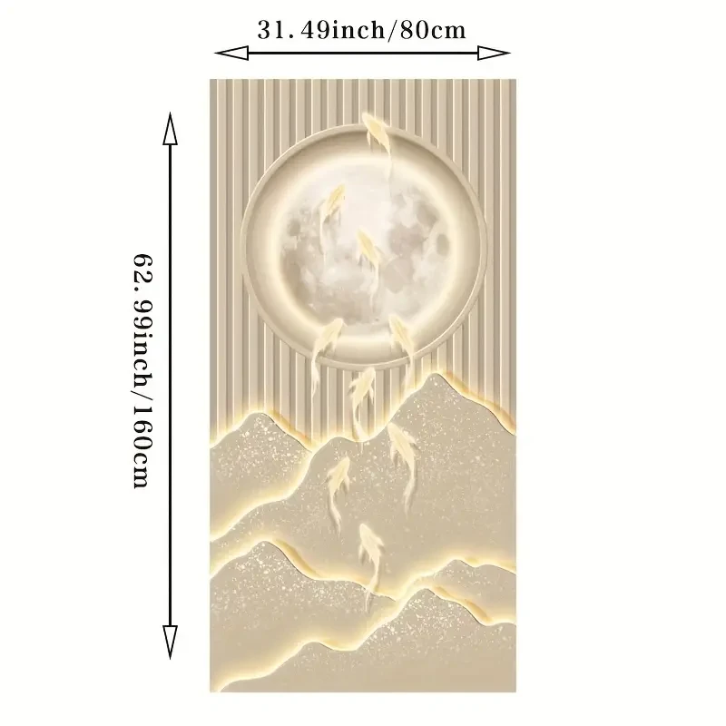 Viscose Contemporary Nine Koi Fish Print