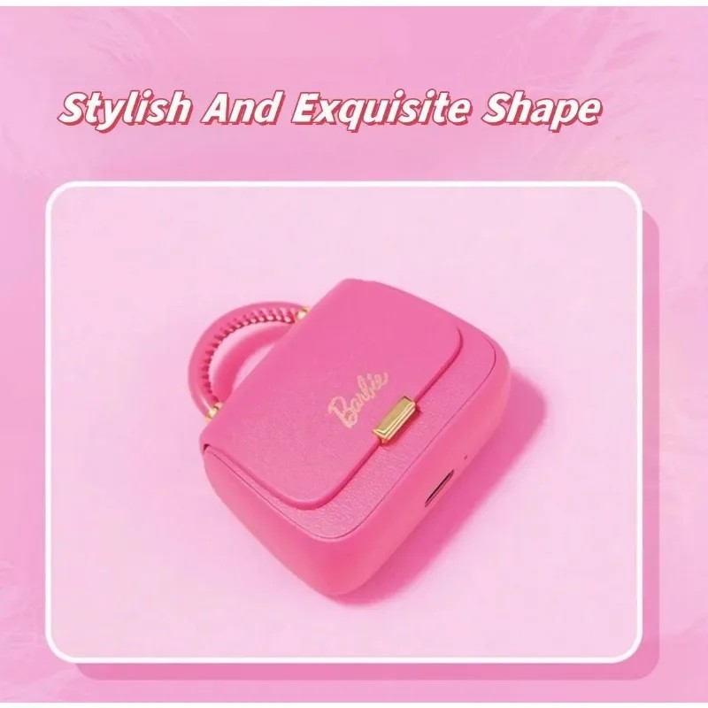 Genuine MINISO Barbie Series TWS Bluetooth Headphones – Pink Cute Creative Handbag Shape In-Ear Earplugs, Ideal Girls Holiday Gift