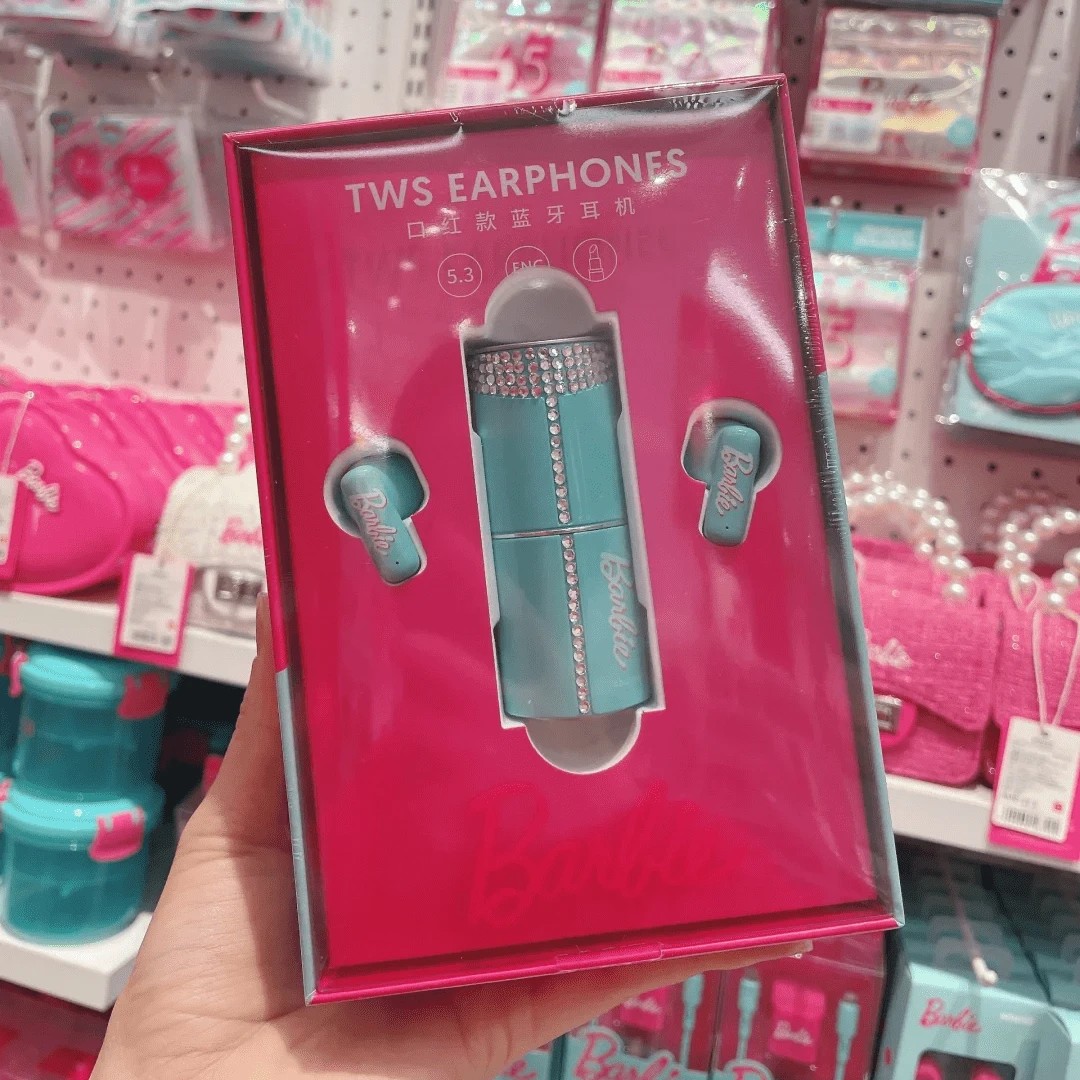 Genuine MINISO Barbie Series TWS Bluetooth Headphones – Pink Cute Creative Handbag Shape In-Ear Earplugs, Ideal Girls Holiday Gift