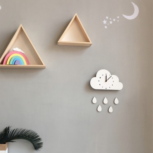 Cloud drop silent clock wall decoration
