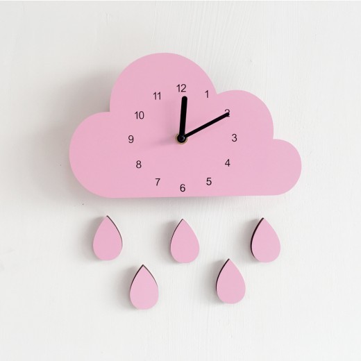 Cloud drop silent clock wall decoration