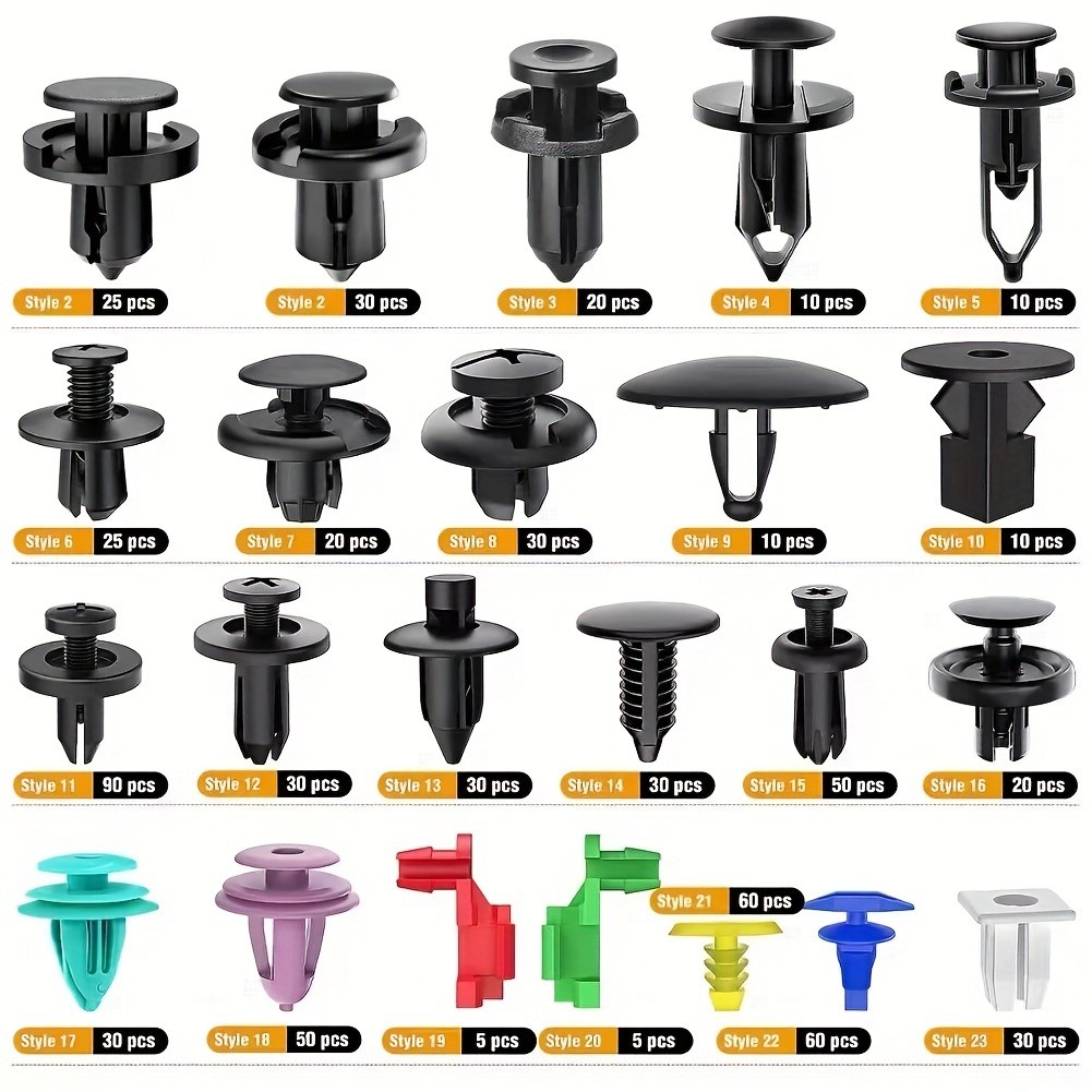 725pcs Auto Fastener Clips Kit Car Body Push Retainer Pin Rivet Bumper Door Trim Panel Retainer Fasteners with Auto Removal Tool