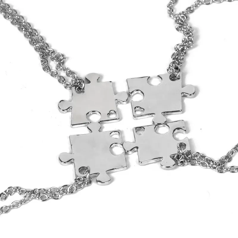 Four Petal Stitching Love Heart Pendant Necklace