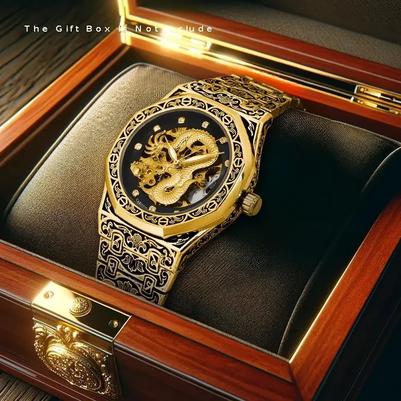 Youth Men's Golden Steel Band Business Style  Watch