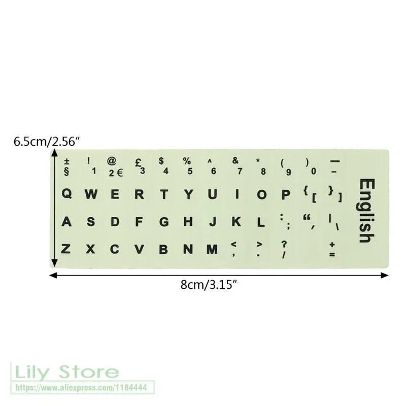 Glowing Keyboard Stickers Arabic Thai Hebrew French Italian German Desktop Laptop