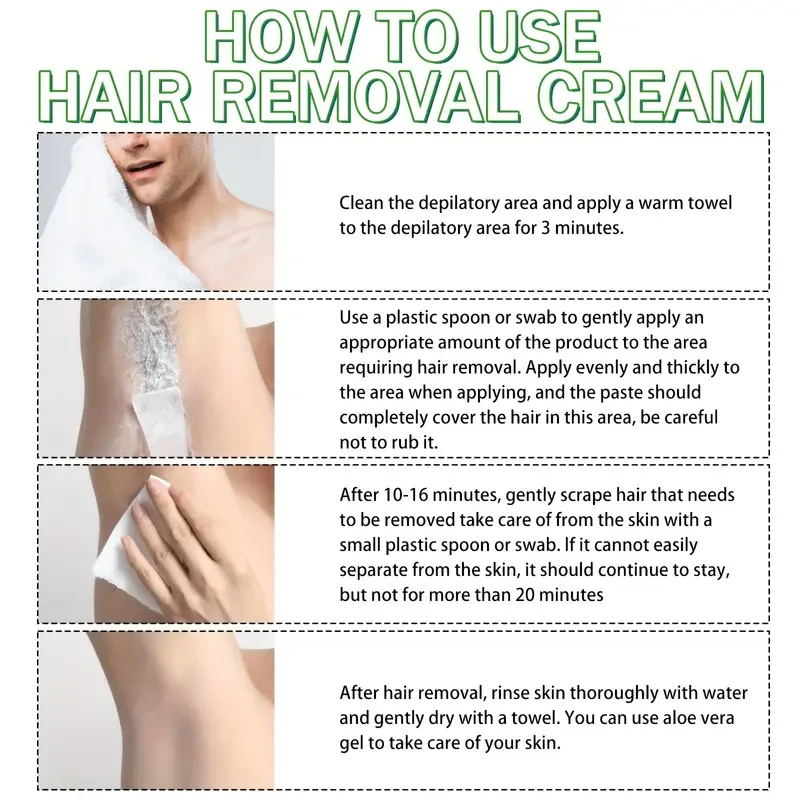 2pcs Aloe Vera Moisturizing Non Stimulating Hair Removal Cream