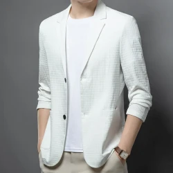 Young And Middle-aged Seamless Lightweight Breathable Casual Suit Top Diamond white