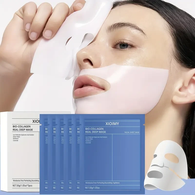 5pcs Biological Collagen Powerful Moisturizing Facial Mask