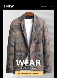 High End Autumn And Winter Middle-aged Men's Suit Khaki