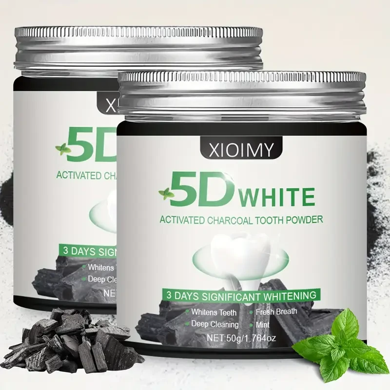 2pcs activated carbon teeth whitening powder