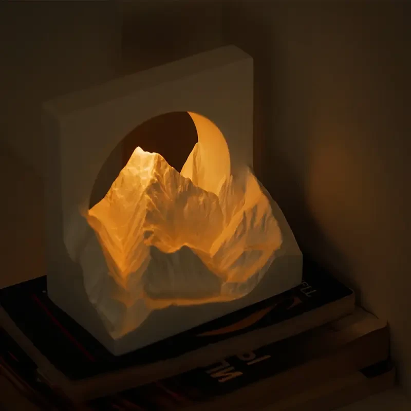 Rizhao Jinshan Aromatherapy Night Light Adjustable Brightness, DIY Gypsum Desk Lamp with Acrylic Shade, LED Warm Light for Bedroom