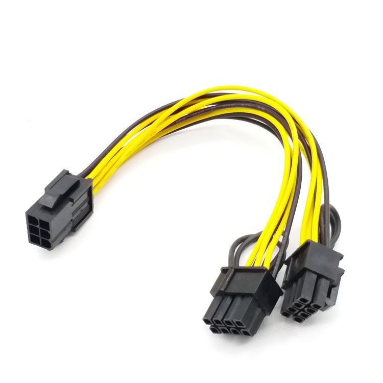 Graphics power cord 6P to dual 8P 6P to 6+2 graphics power cord