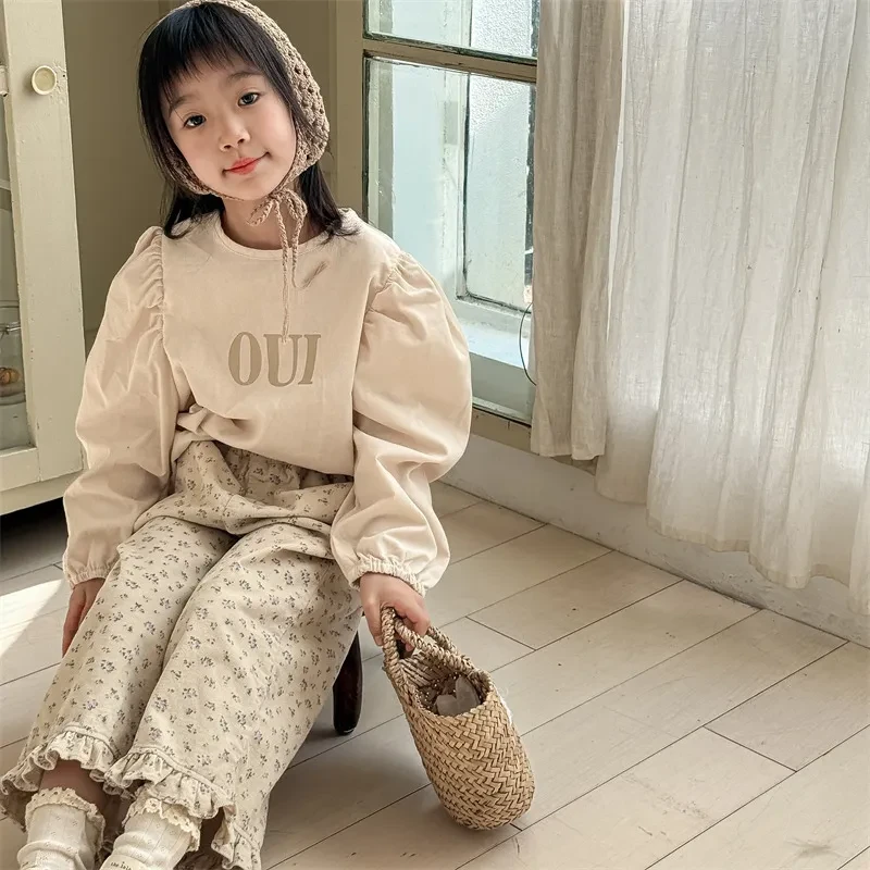 Children's Ninth Girls Corduroy Casual Pants