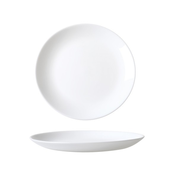 White Coupe Glass Dinner Plate 19cm  - Wiltshire