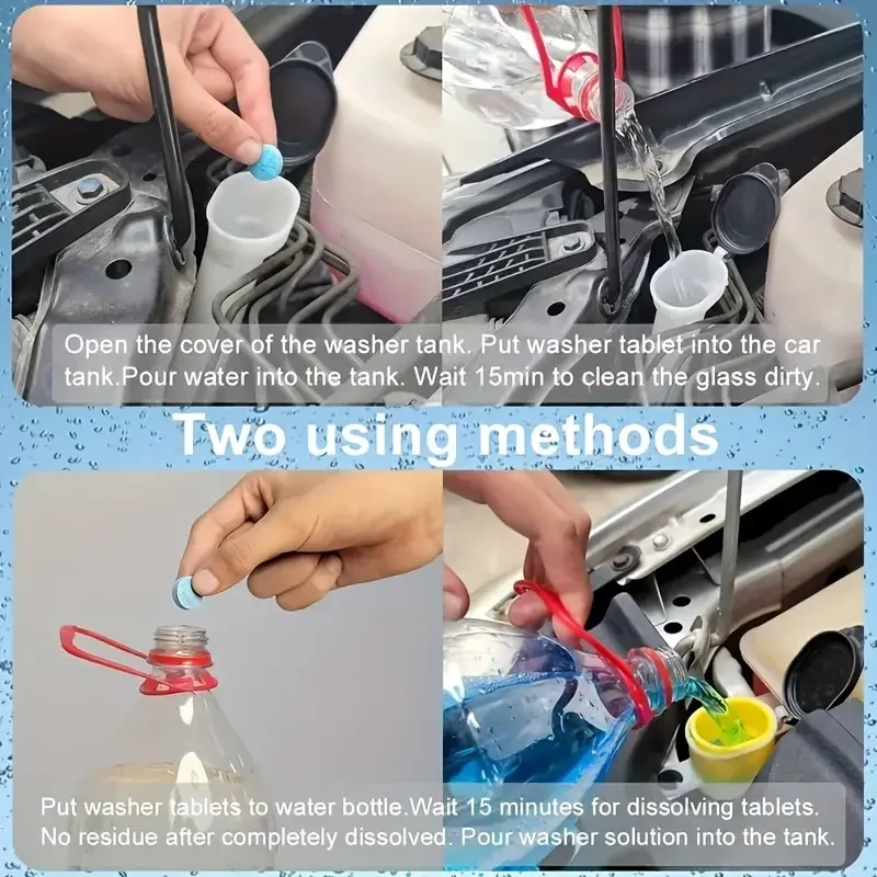 60pcs Portable Car Windshield Cleaner - Solid Wiper Fluid Tablets