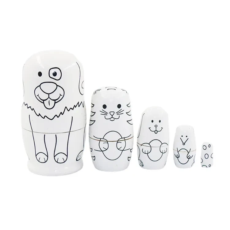 Children's Cartoon Line Puppy Wooden Toy