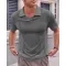 European And American Fashion Men's Knitted Polo Shirt Short Sleeve V-neck Hollow