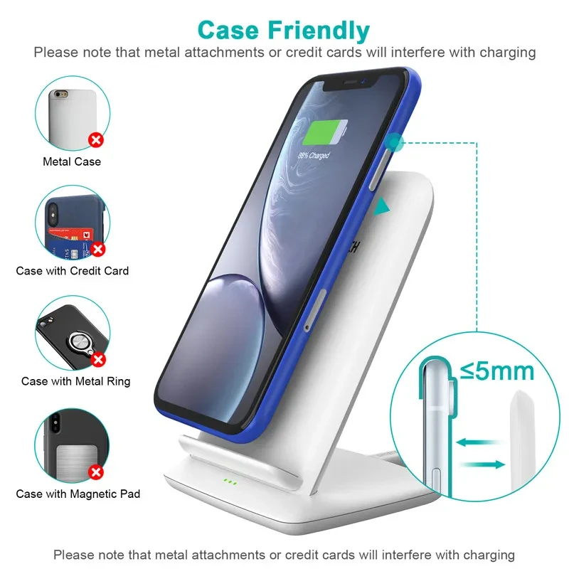 Android Mobile Phone Horizontal And Vertical Desktop Wireless Charger