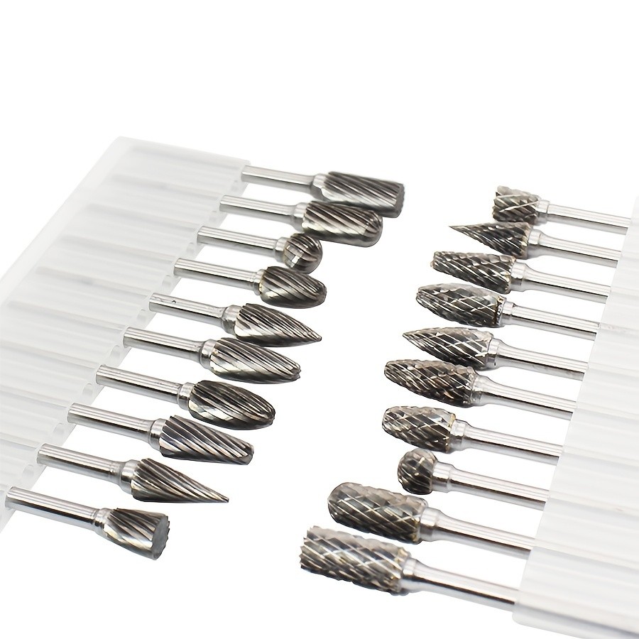 10pcs Double Cut Tungsten Carbide Grinding Bits Set  Carbide Deburring Tungsten Steel Grinding Bits  Compatible with Rotary Tools