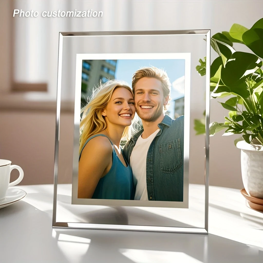 1pc Customizable Glass Photo Frame A Personal Touch for Your Favorite Memories