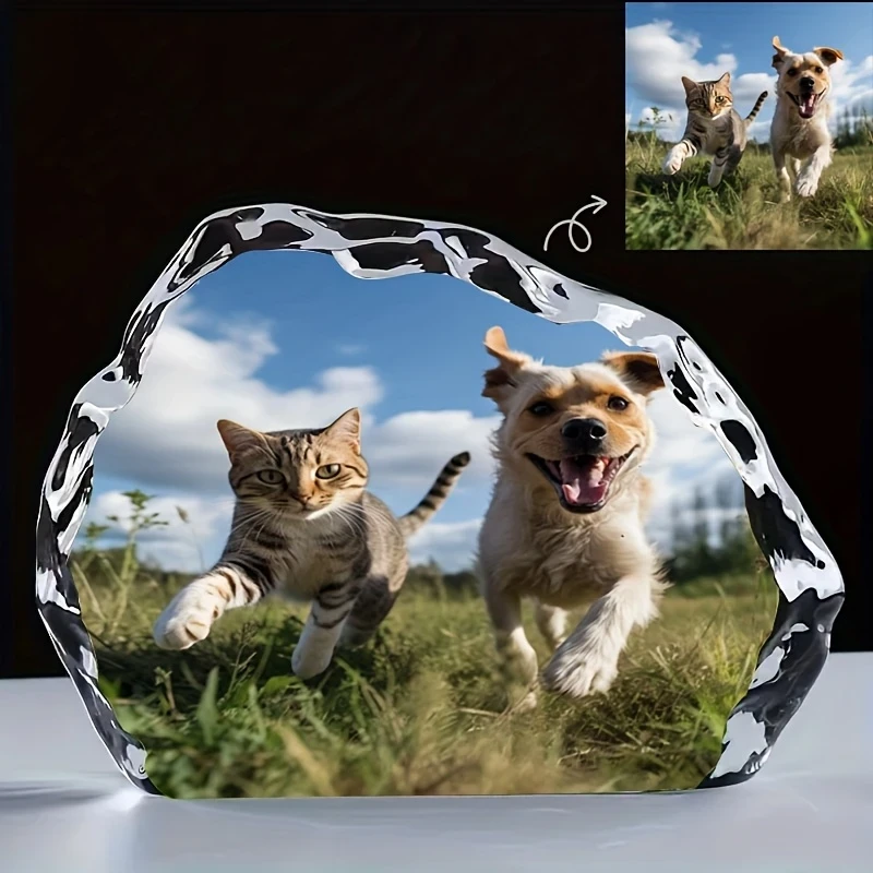 Personalized Glass Photo Frame Decoration Customizable Photo Frame for Bedroom, Living Room, Office Home Dcor, Ideal Gift for Friends, Family, Wife, Valentines Day, Thanksgiving, Christmas, Mothers Day, Fathers Day, Souvenir, Party Gift