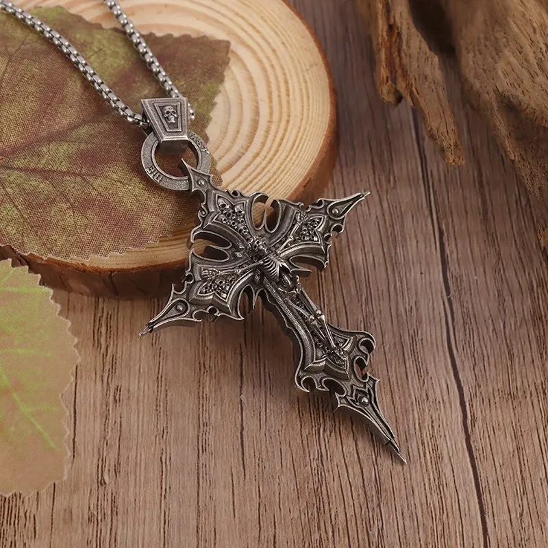 Skull Cross Pendant Necklace Niche Personality