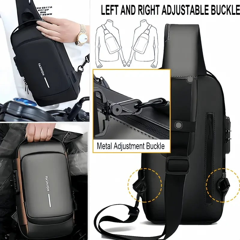Multi-functional Sling Bag with Password Lock - Wear-resistant Crossbody for Travel & Commute
