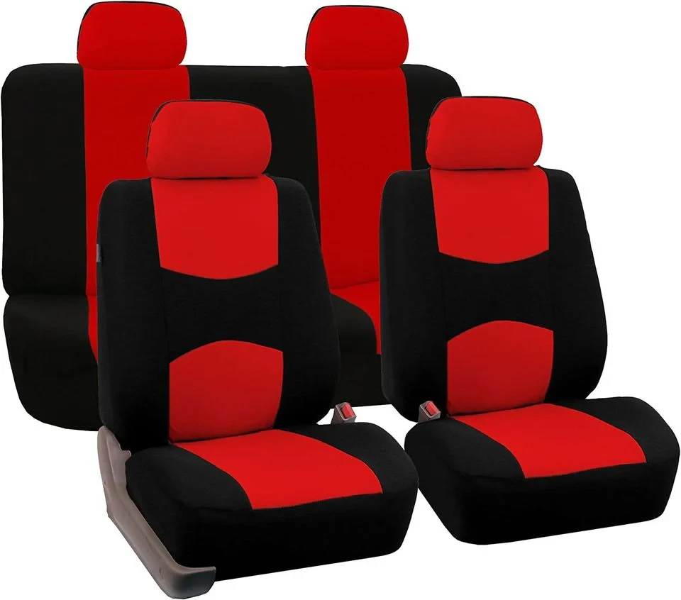 Car Seat Covers Red & Black - Fabric