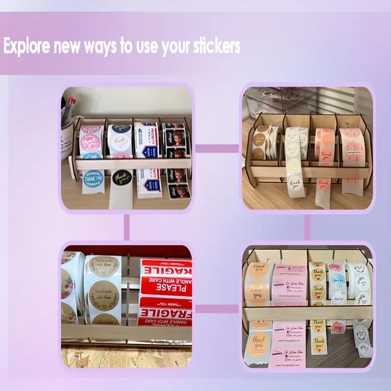 This All-In-One Dispenser Rack for Organizing Your Sticker Rolls