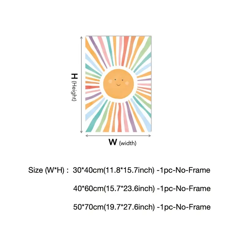 Smiling Sun Watercolor Wall Art Print  A Bright and Cheerful Addition to Your Childs Room